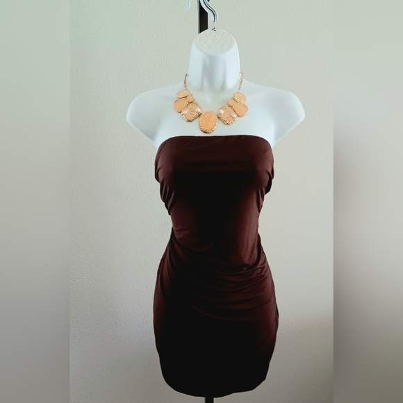 Obsessed Boutique Dresses & Skirts - Brown Strapless Dress